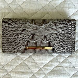 Brahmin Gray Crocodile Embossed Wallet
